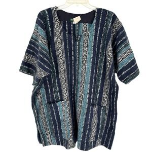 NWT Kathmandu Import 100% Cotton Made in Nepal Blanket Style Poncho Top ONE SIZE